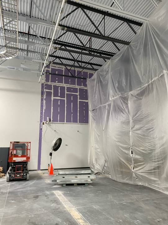 High commercial wall, Patriot Drywall & Plastering project