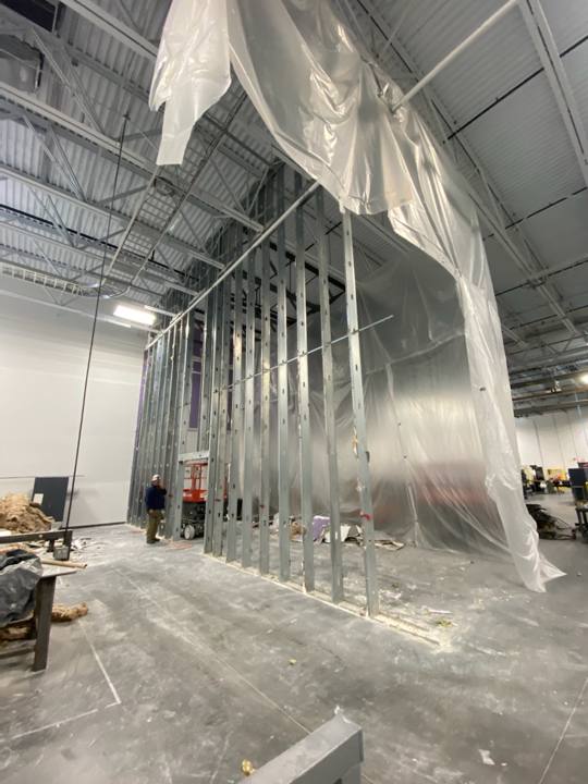 Commercial work in progress, Patriot Drywall & Plastering project