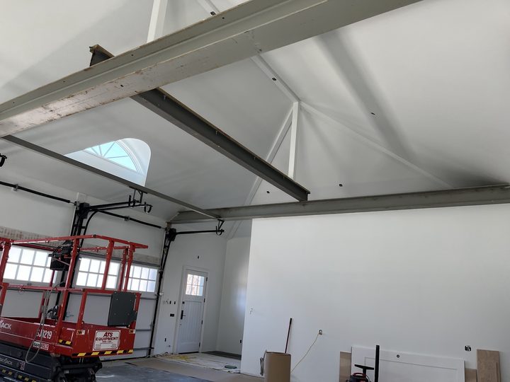 Garage and beam wrap on a new build, Patriot Drywall & Plastering project