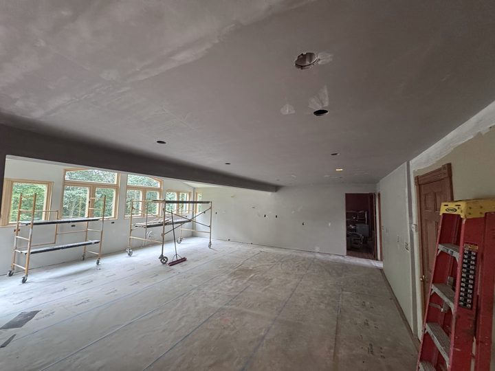 New home great room, taped and finished, Patriot Drywall & Plastering project