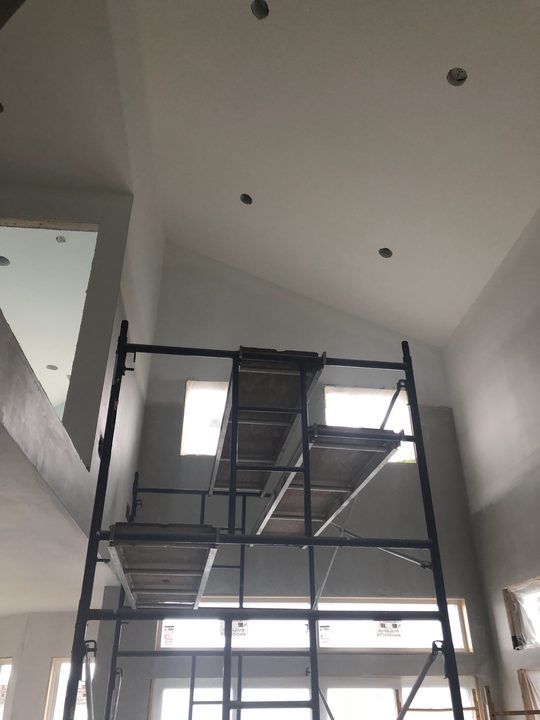 Vaulted ceiling on a new build, Patriot Drywall & Plastering project